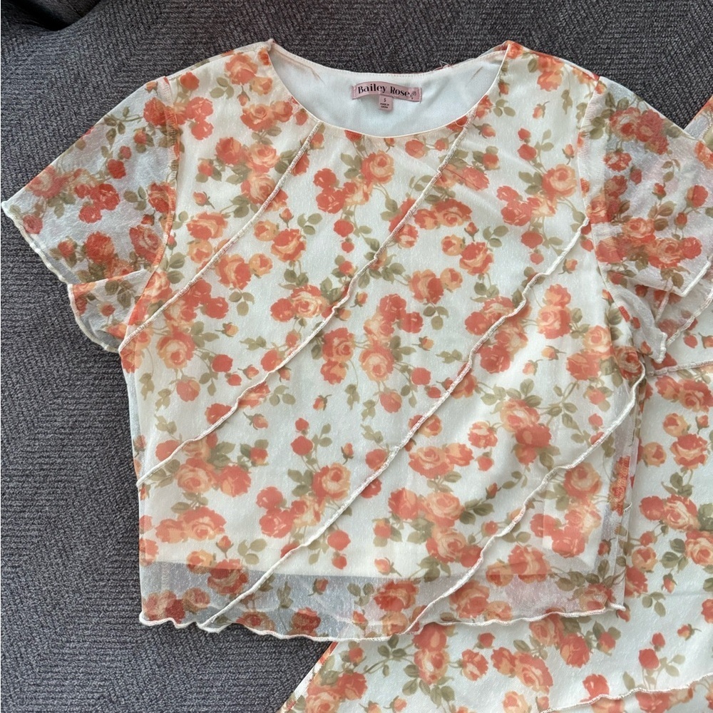 Bailey Rose Floral Top and Skirt Set - Picture 3 of 5
